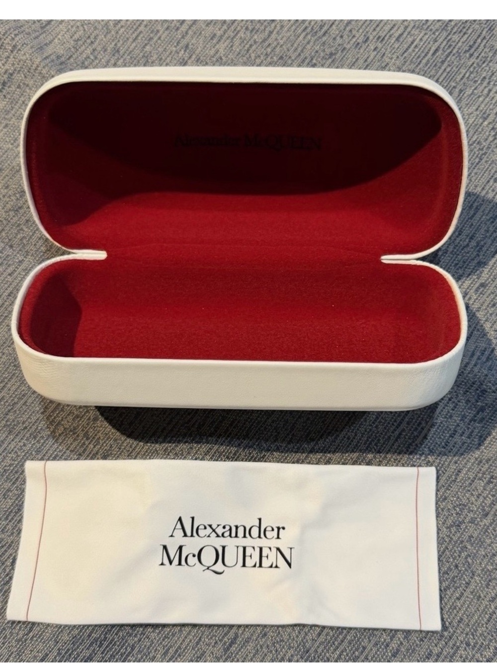 Alexander McQueen White Hard Eyewear Case